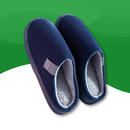 Chaussons Orthopédiques en Velours pour femmes bleu