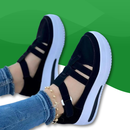 Chaussure Orthopédique à Semelle Plateforme et Style Basket pour Femme noir