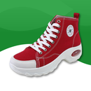 Baskets Montantes Orthopédiques à Plateforme pour Femme rouge
