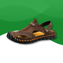Sandale Orthopédique Décontractée en Simili Cuir pour Homme marron