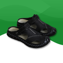 Sandale Orthopédique Décontractée en Simili Cuir pour Homme noir