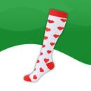 Chausettes de compression <br> Motif Coeur-39-42-blanc et rogue-