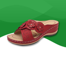 Claquettes d'été orthopédiques en similicuir pour femmes rouge