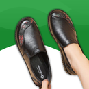 Mocassins à Motif Floral et de Largeur Confortable noir