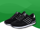 Baskets en Cuir Orthopédiques pour Hommes noir