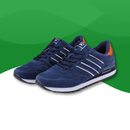 Baskets en Cuir Orthopédiques pour Hommes bleu