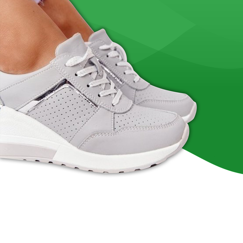 Sneakers Compensées Élégantes pour Femmes gris