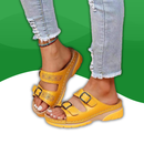 Claquettes Orthopédiques Vintage pour Femmes jaune