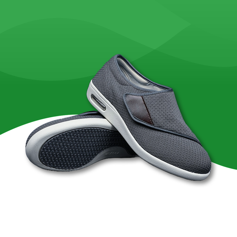 Chaussures orthopédiques pour hommes aux pieds larges gris