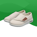 Chaussures orthopédiques pour hommes aux pieds larges blanc