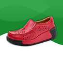 Mocassins Ajourés Orthopédiques pour Femme rouge