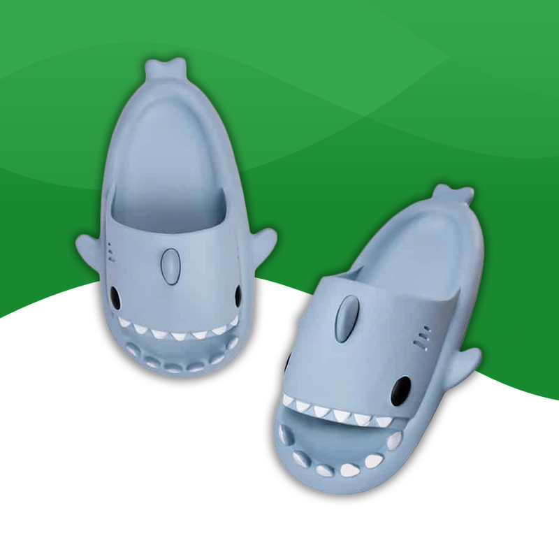 Tongs Orthopédiques en Forme de Requin pour Femme bleu