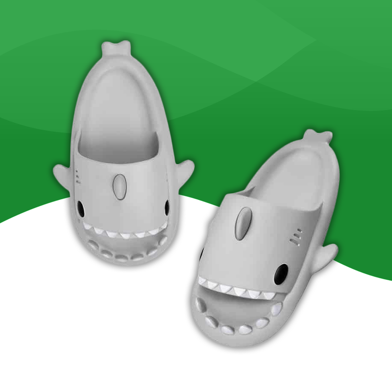 Tongs Orthopédiques en Forme de Requin pour Femme gris