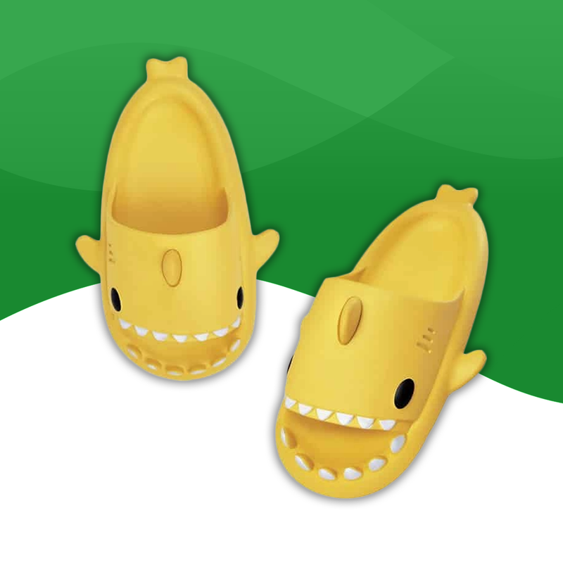 Tongs Orthopédiques Stylées en Forme de Requin pour Homme jaune