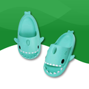 Tongs Orthopédiques Stylées en Forme de Requin pour Homme turquoise