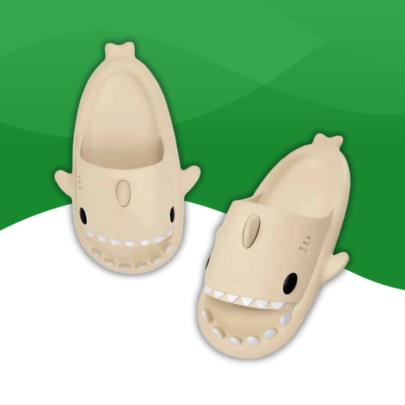 Tongs Orthopédiques Stylées en Forme de Requin pour Homme beige