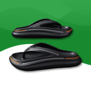Claquettes orthopédiques de plage pour hommes noir
