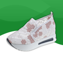Chausson Orthopédique Style Basket à Fleurs Brodées pour Femme rose