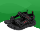 Sandales Aérées à Design Tissé Orthopédiques pour Hommes noir