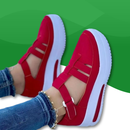 Chaussure Orthopédique à Semelle Plateforme et Style Basket pour Femme rouge