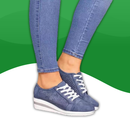 Sneakers Orthopédiques Compensées décontractés pour Femmes bleu