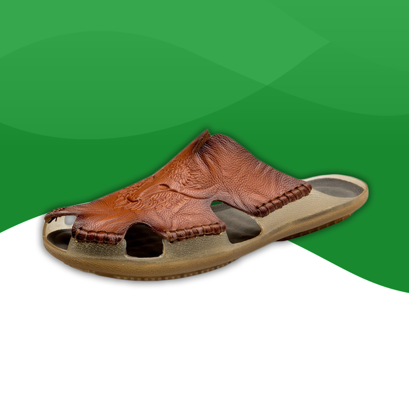 Sandale en cuir Orthopédique pour Homme marron