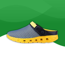 Chausson orthopédique style basket à lanière pour homme jaune