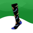 Chausettes de compression <br> Motif Imprimé-36-noir et blue-