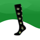 Chausettes de compression <br> Motif Imprimé-36-noir et vert-