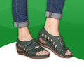 Sandales Orthopédiques <br> Femme Confort-35-Vert foncé-