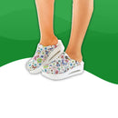 Sandales Orthopédiques <br> Pantoufles Moelleuses-35-Blanc fleurs-