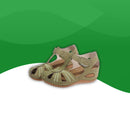 Sandales Orthopédiques Cuir <br> Femme-35-Kaki-